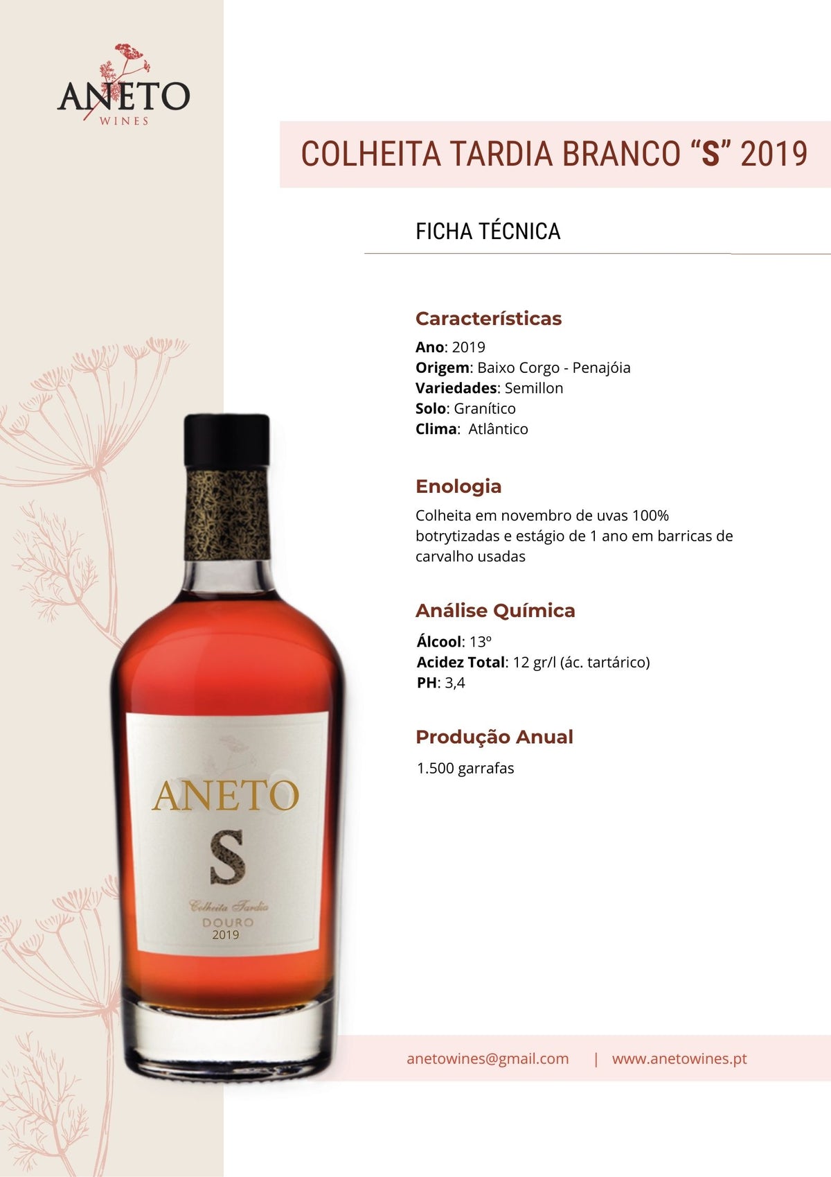 Ficha técnica Vinho Colheita Tardia 